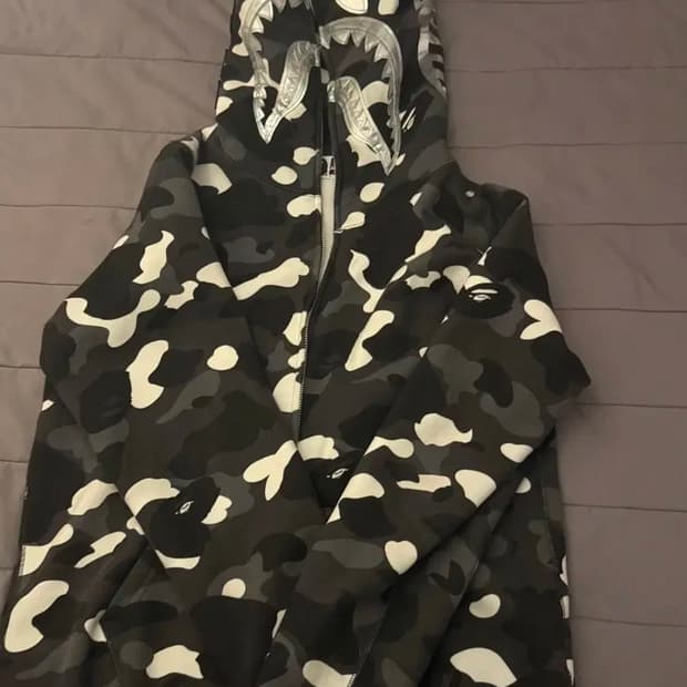 베이프 샤크 야광 후드집업(블랙) 판매