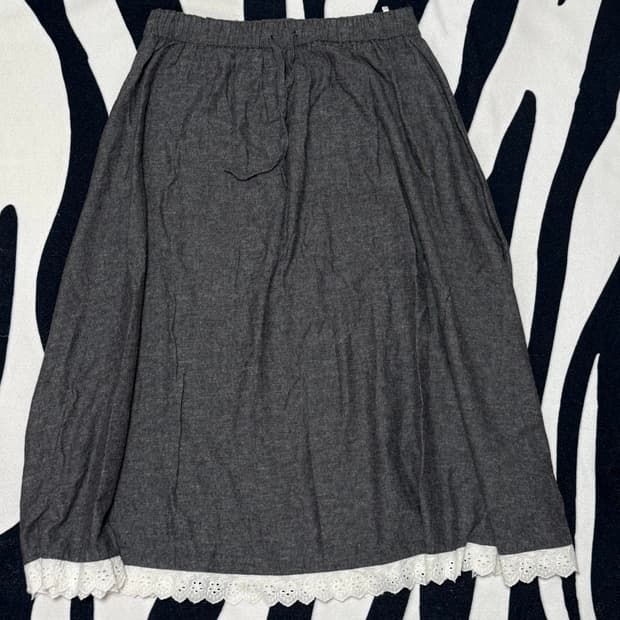 빈티지 그레이 레이스 롱치마 롱스커트