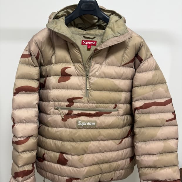 [ XL ] 슈프림 마이크로 다운 하프 집 경량패딩 데저트 카모