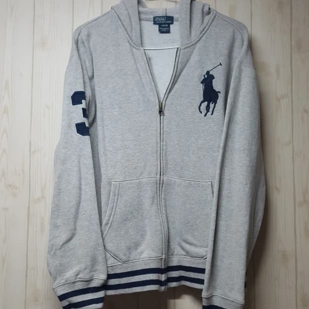 폴로 빅포니3 그레이 후드집업