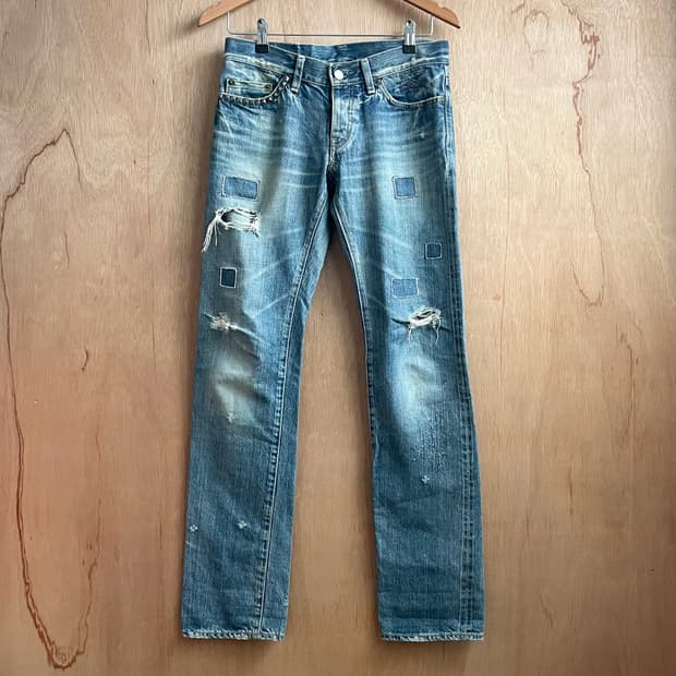 히스테릭 글래머 패치워크 데님 팬츠