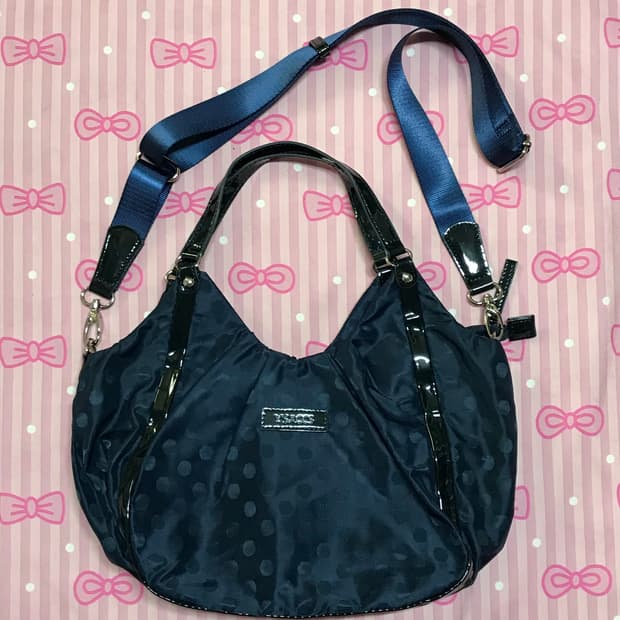 요지야마모토 네이비 도트 투웨이 가방