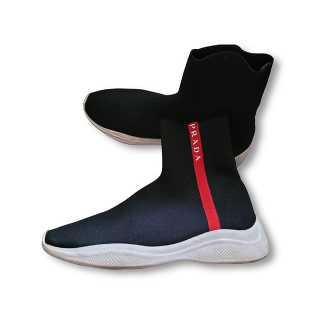 프라다 스포츠 니트 삭스 스니커즈 36