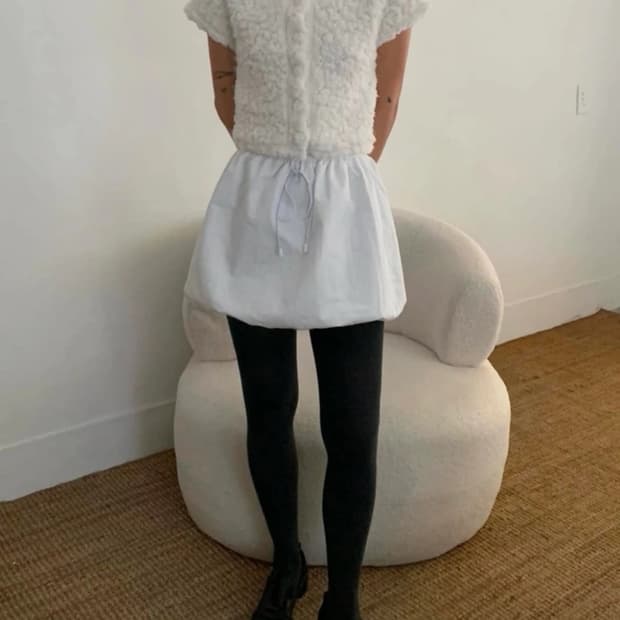 스노우 뽀글이 반팔가디건