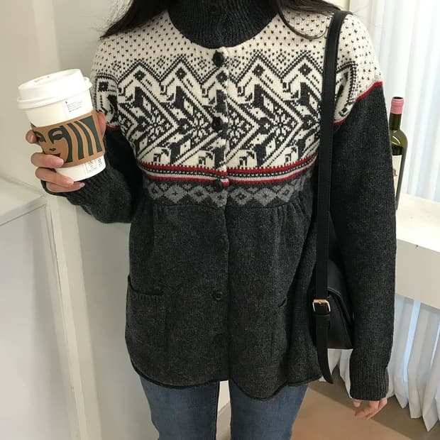 갭 페어아일 노르딕 울 가디건