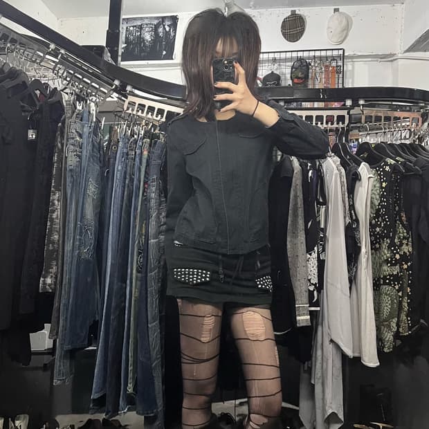 네이비 포켓 워크 자켓