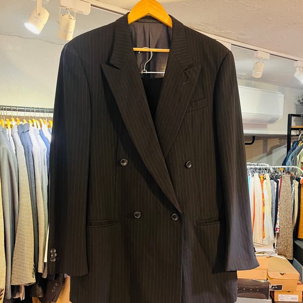 아르마니 콜레지오니 핀스트라이프 더블 수트 (이탈리아제, 52)