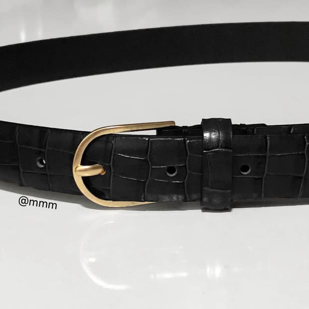 [Unisex] 골드D 크로커다일 가죽 벨트