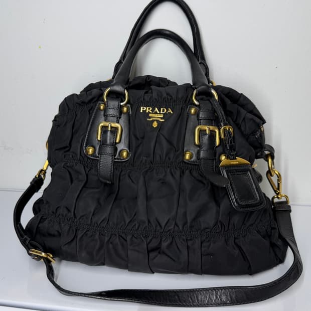 [정품] 프라다 고프레 블랙 나일론 토트백 