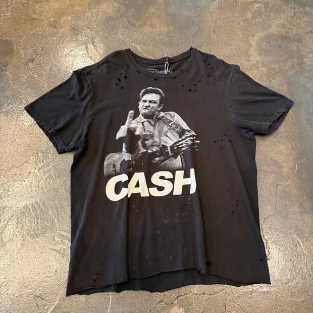 CASH 조니 캐쉬 디스트레스드 반팔티 XL