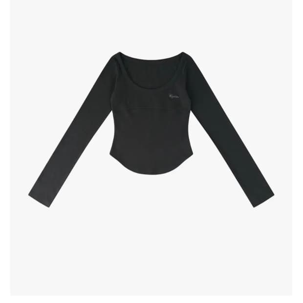 카시코 몽크 롱 슬리브 차콜 Monk Long Sleeve Top