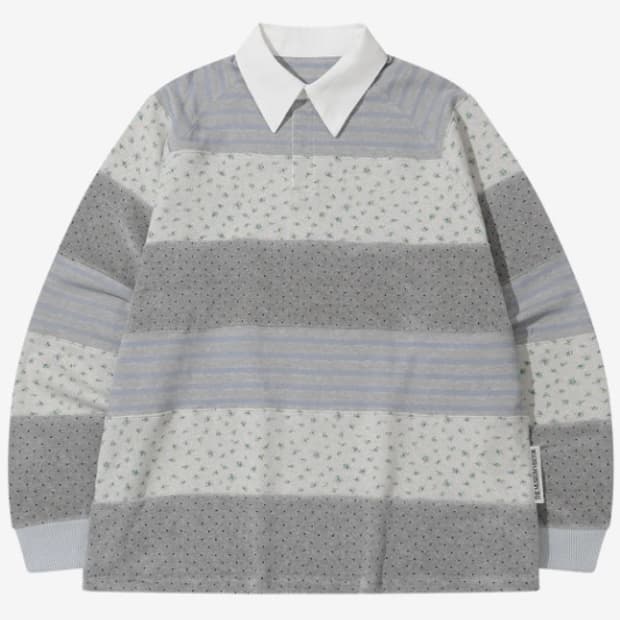 STRIPE PATCHWORK PK LONG SLEEVE (GREY)