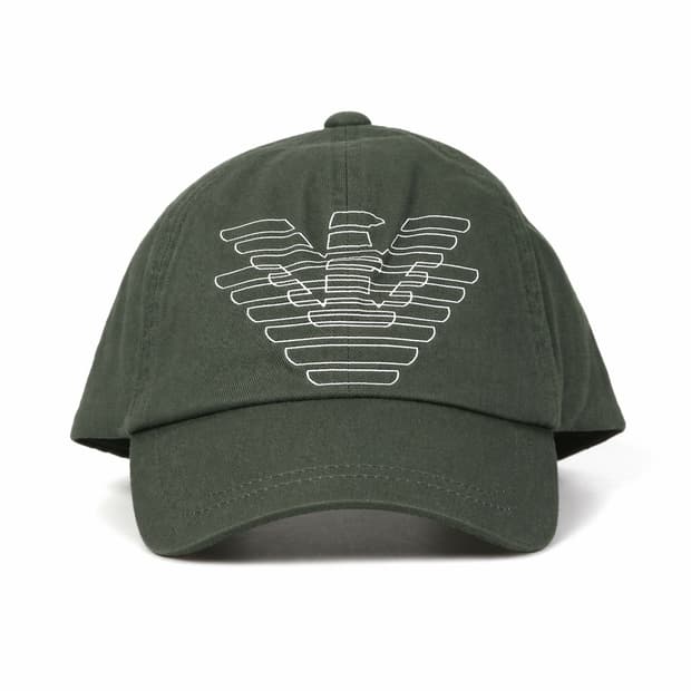 엠포리오 아르마니 이글 로고 프린트 캡