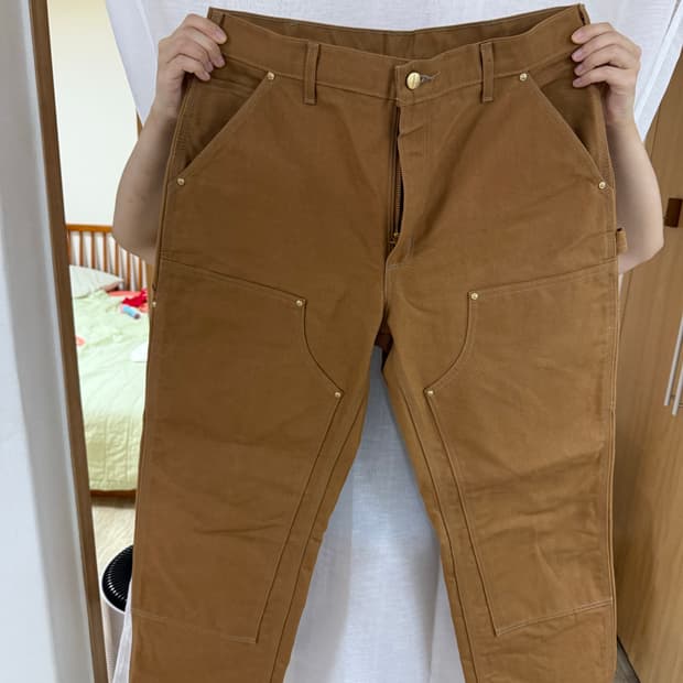 칼하트 더블니 브라운 팬츠 34