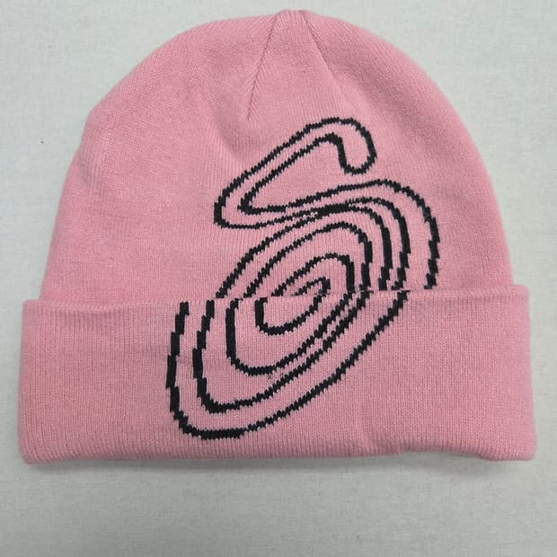 스투시 스월 S 커프 비니 핑크