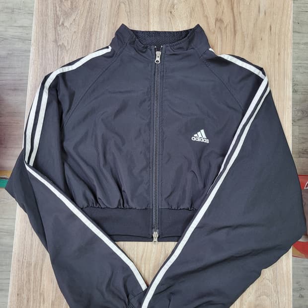 Adidas 아디다스 삼선 크롭 윈드브레이커 블랙