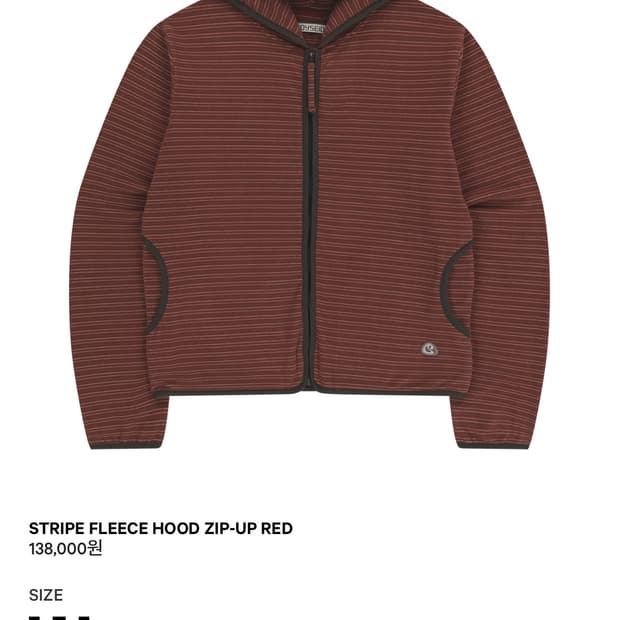 Coyseio STRIPE FLEECE HOOD ZIP-UP RED