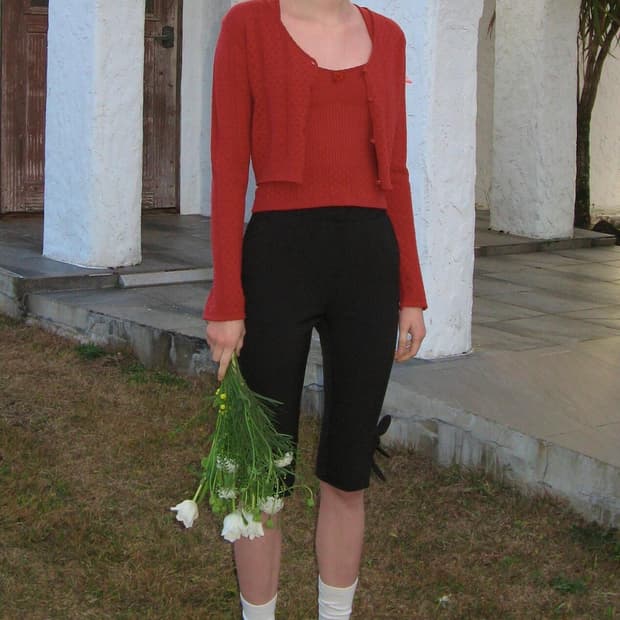 시눈 Scallop Punching Knit Sleeveless