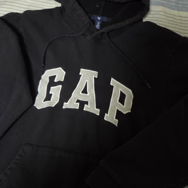 갭 블랙그레이 후드티