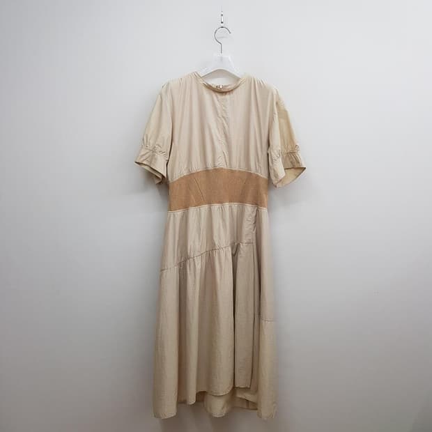 한섬 SJSJ 2022 허리 셔링 포인트 롱 원피스 88-98-165