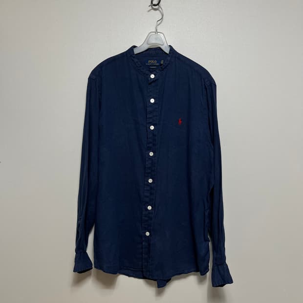 폴로 헨리넥 린넨 셔츠 네이비 M