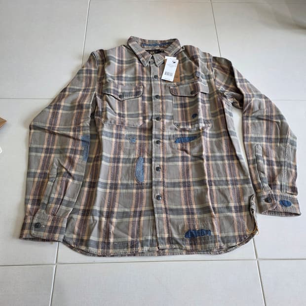 RRL 리페어 프래드 트윌 워크셔츠