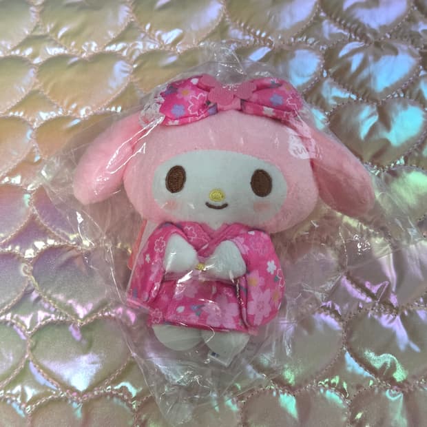 마이멜로디 기모노 핑크 인형 키링