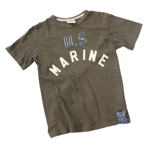 트래프트 스탠다드 빈티지 U.S MARINE 데님 패치 반팔 티셔츠 (M