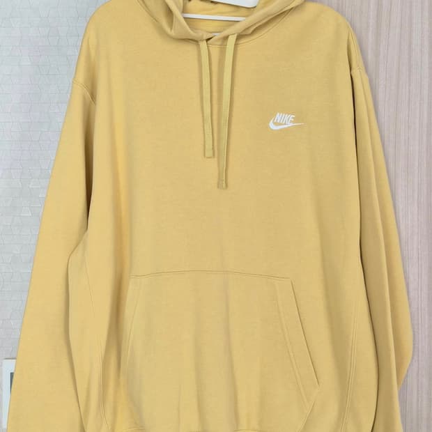 나이키 노랑 후드티
