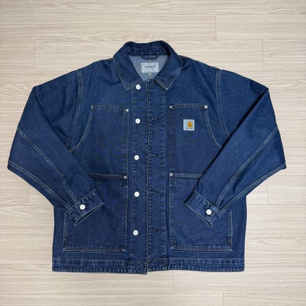 칼하트 wip 더블 프론트 자켓 블루 스톤워시드