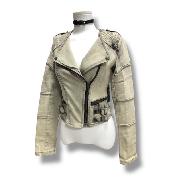 Y2k애쉬베이지 사선 자켓 (44-마른55추천)