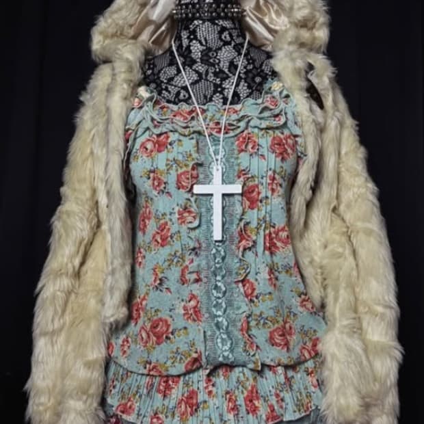 아케호무 빈티지 히메갸루 민트 퍼자켓 쓰리피스 코디셋