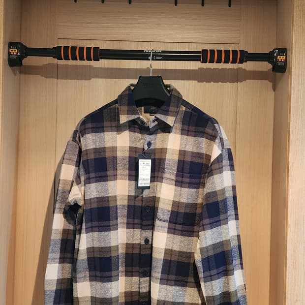 (새상품)ANDZ 오버핏 아우터형 체크 셔츠 L