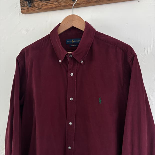 Polo 폴로 랄프로렌 신형 큐알 버건디 코듀로이 셔츠