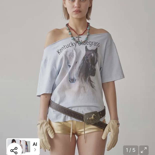 Sculptor 셰리프 웨스턴 오프셜더 블루 티