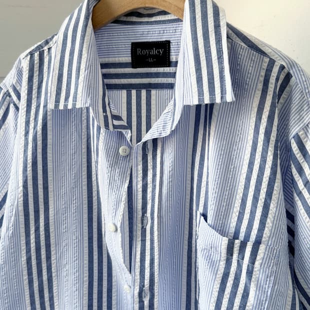 Natural sucker fabric H/S shirt