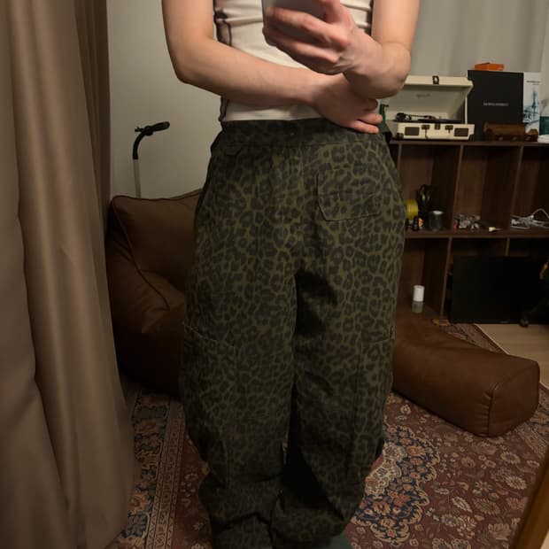 카락터 레오파드 카고 팬츠 