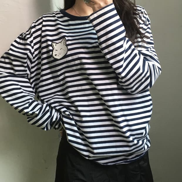 MaisonKitsune 메종키츠네 단가라 롱 슬리브