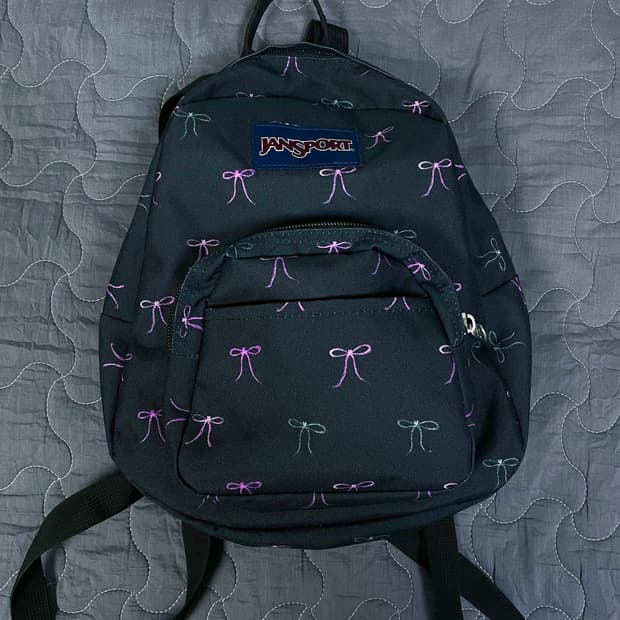 잔스포츠 하프 파인트 미니 백팩 핑크 리본 배드 바우