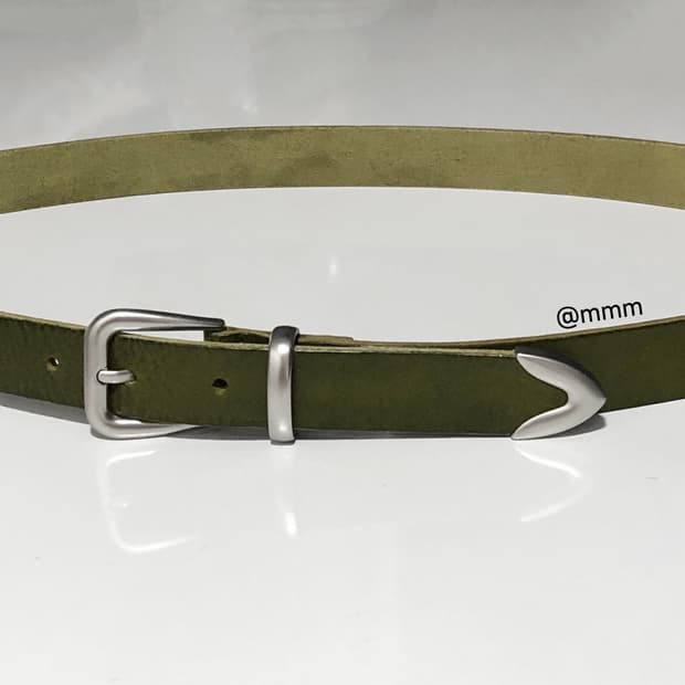 [Unisex] 말차라떼 웨스턴 장식 가죽 벨트