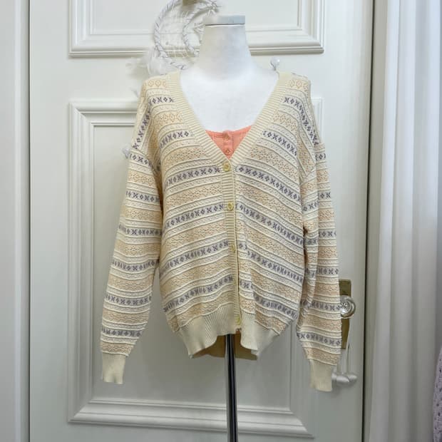 butter pastel embroidery v-neck loose ca