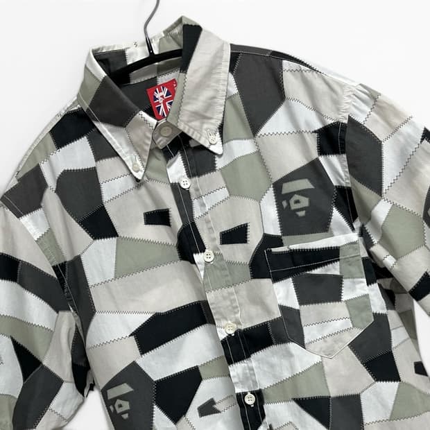 00s 베이프(BAPE) OG 패치워크 그래픽 반팔셔츠, S