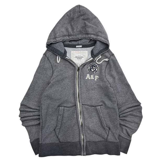 아베크롬비 패치로고 그레이 후드집업 M