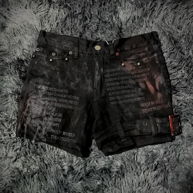 Hide Rock Design 펑크 버클 숏팬츠