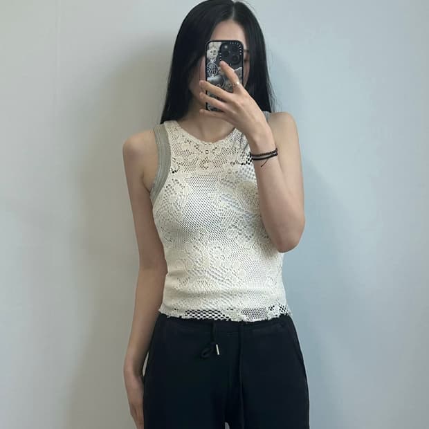 앤더슨벨 크로쉐 니트 베스트 나시