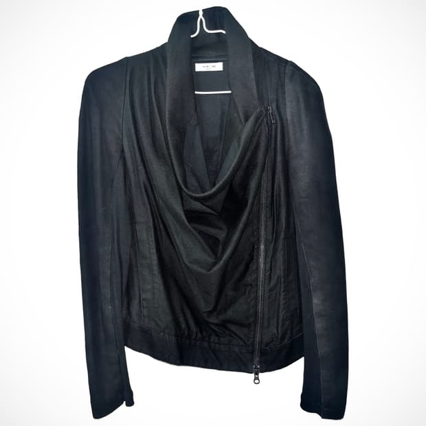 헬무트랭 드레이프 램스킨 자켓