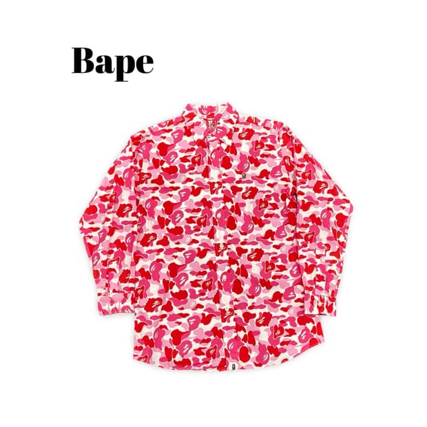 (95)BAPE 베이프 핑크 카모 셔츠