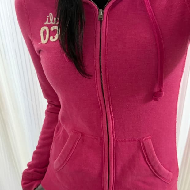 홀리스터 핑크 후드집업 s