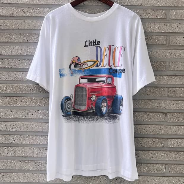[XL]USA 빈티지 DEUCE Coupe 프린팅 싱글스티치 티셔츠