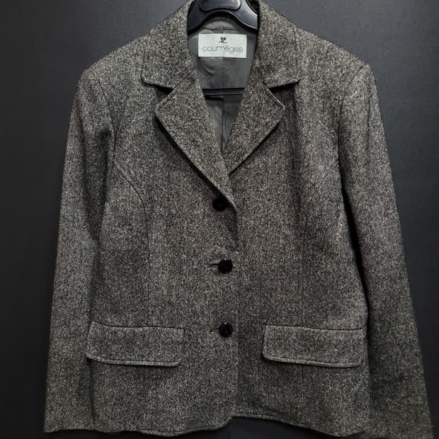 courreges 꾸레쥬 실크 울혼방 블레이저 자켓
